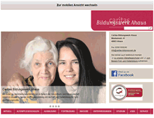 Tablet Screenshot of caritas-bildungswerk.de